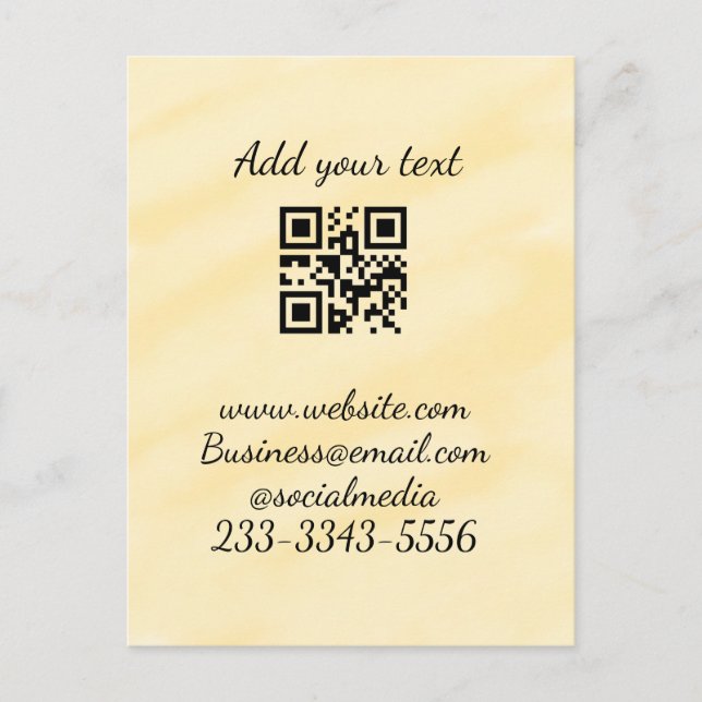 Postal personalizado simple código QR agregar su nombre t (Anverso)