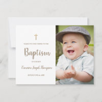 Personalizado simple cruzado de oro Foto bebé baut