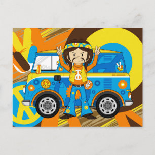 Postal Personalizado Sixties Peace Hippie