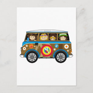 Postal Personalizado Sixties Peace Hippie Van