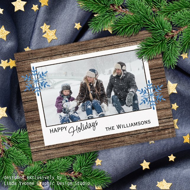 Postal Personalizado Snowflakes & Barnwood Planchas de ma (Subido por el creador)