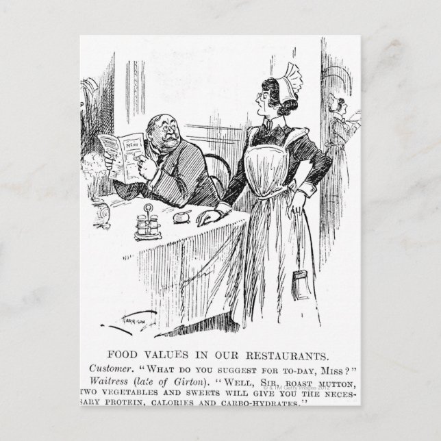 Postal Personalizado sobre una mesera educada (Anverso)