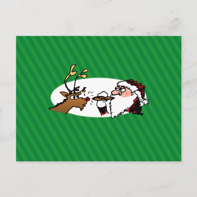 Postal Personalizado Stogie Santa Funny (Anverso)