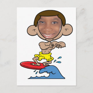 Postal Personalizado Surfer Cut Out Face Template