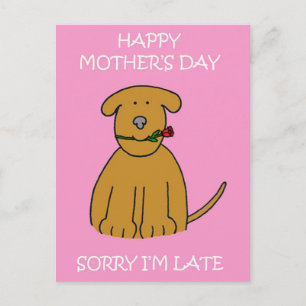 Postal Personalizado tardía del Día de la Madre