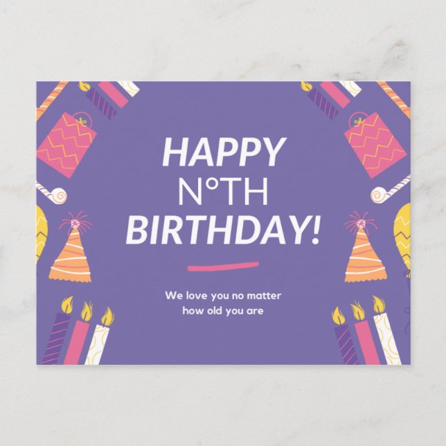 Postal Personalizado: Te amamos sin importar la edad que  (Anverso)