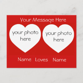 Postal Personalizado Te amo con fotos Postcard