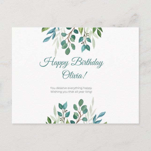 Postal Personalizado - Te mereces todo feliz (Anverso)