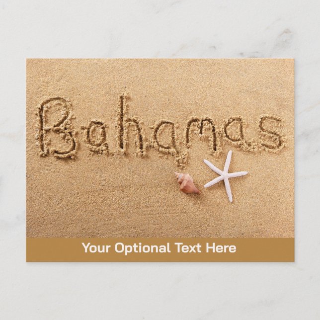Postal Personalizado Text Bahamas Beach (Anverso)
