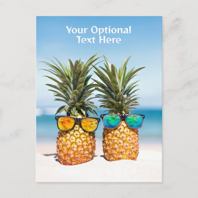 Postal Personalizado Text Beach Pineapples (Anverso)