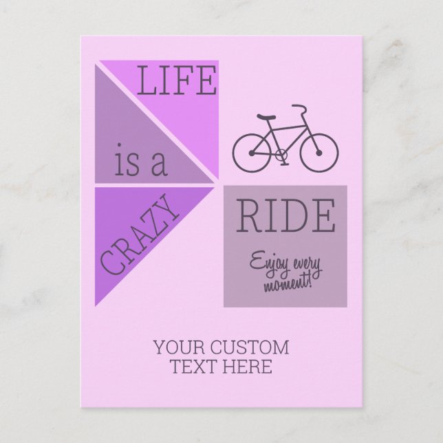 Postal Personalizado Text Life es un viaje loco (Anverso)