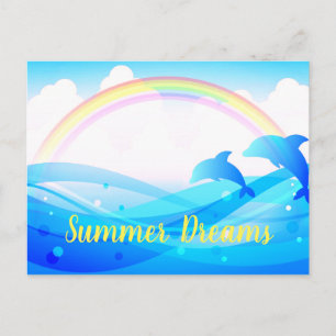 Postal Personalizado Texto Arcoiris Verano Mágico Delfine