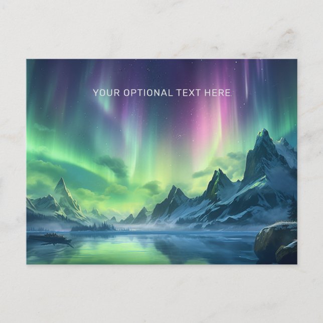 Postal Personalizado Texto Aurora Borealis (Anverso)