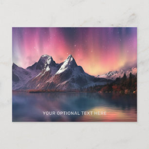 Postal Personalizado Texto Aurora Borealis