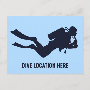Postal Personalizado Texto Buceo Scuba