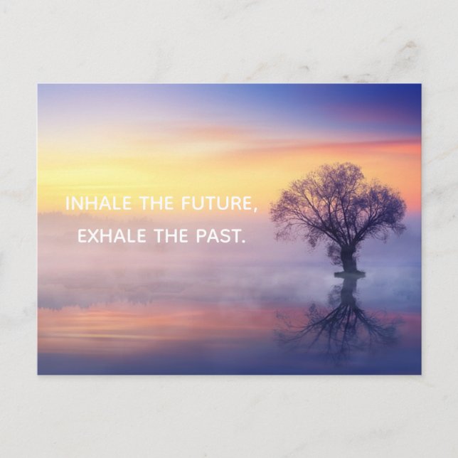 Postal Personalizado Texto Calm Zen Exhale Inhale Misty L (Anverso)