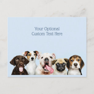 Postal Personalizado texto Cute Puppies