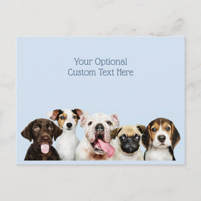 Postal Personalizado texto Cute Puppies (Anverso)