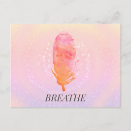 Postal Personalizado Texto Dreamy Sky Bonito Pink Feather