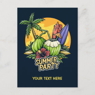 Postal Personalizado Texto Fiesta de verano tropical