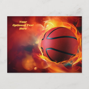 Postal Personalizado Texto Flamando Baloncesto