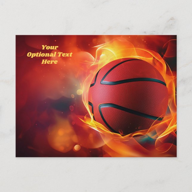 Postal Personalizado Texto Flamando Baloncesto (Anverso)