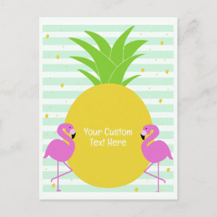 Postal Personalizado Texto Flamencos tropicales