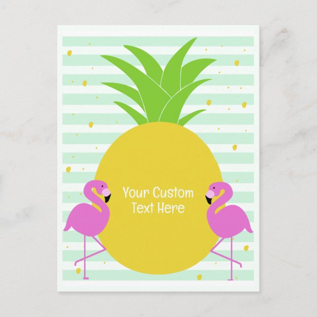 Postal Personalizado Texto Flamencos tropicales (Anverso)