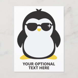 Postal Personalizado texto fresco pingüino