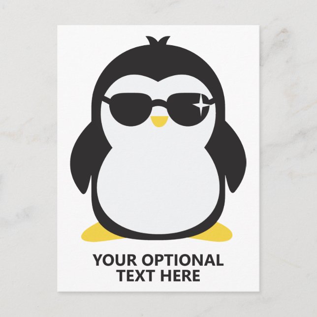 Postal Personalizado texto fresco pingüino (Anverso)
