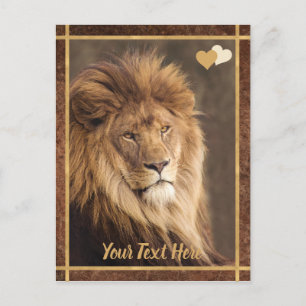 Postal Personalizado Texto Majestic León Foto