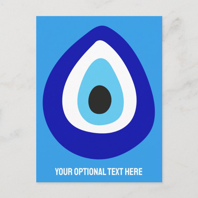 Postal Personalizado Texto Malvado Ojo Nazar Amulet (Anverso)