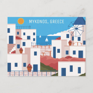 Postal Personalizado Texto Mykonos Grecia