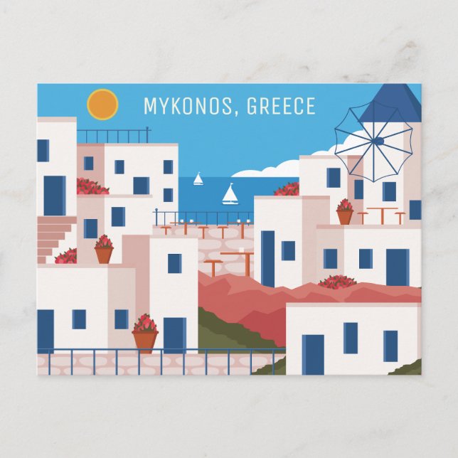 Postal Personalizado Texto Mykonos Grecia (Anverso)
