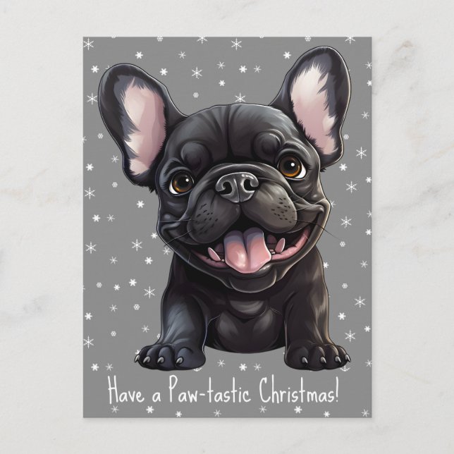 Postal Personalizado texto 🐶 perrito francés Cumpleaños (Anverso)