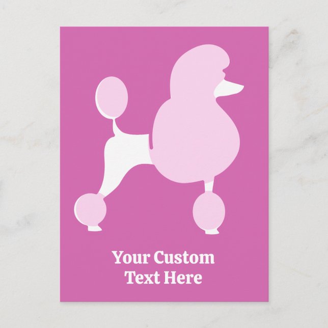 Postal Personalizado Texto Pink Poodle (Anverso)