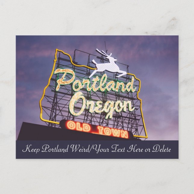 Postal Personalizado Texto Portland Oregon Estadio Blanco (Anverso)