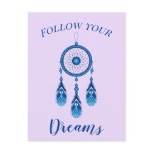 Personalizado Texto Seguir su Dreams Blue Dreamcat