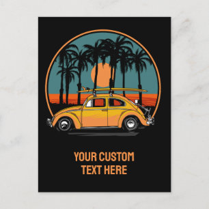 Postal Personalizado Texto Surfer Tropical Sunset