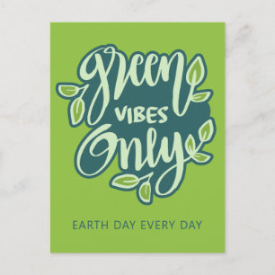 Postal Personalizado Texto Vibes verdes