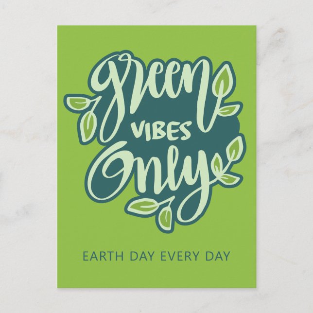 Postal Personalizado Texto Vibes verdes (Anverso)