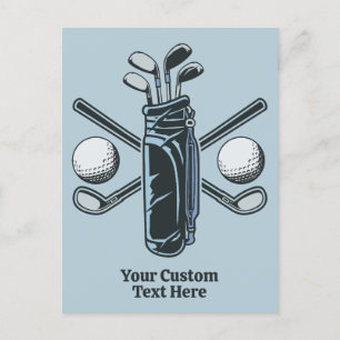 Postal Personalizado Texto y color Golf