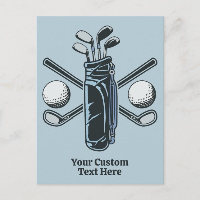 Postal Personalizado Texto y color Golf (Anverso)