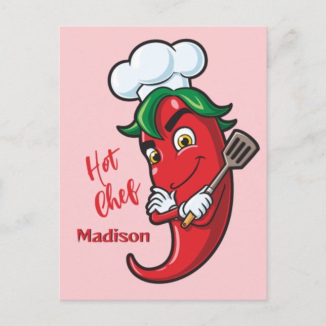Postal Personalizado Textos Chef de Pepper Caliente (Anverso)