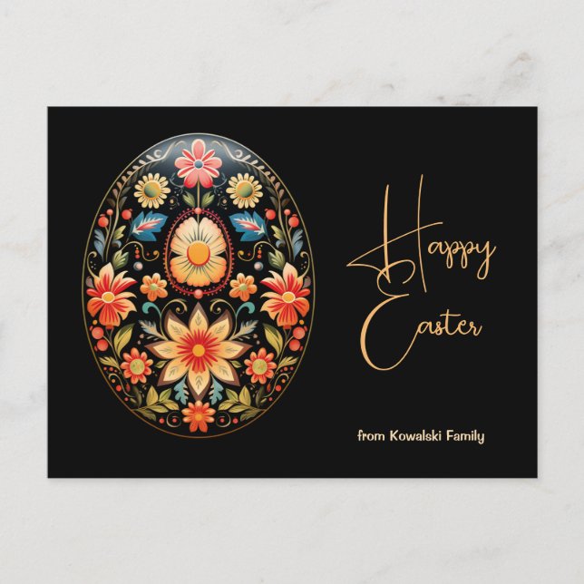 Postal Personalizado Textos Folklore Blossom Saludos de P (Anverso)