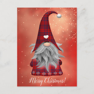 Postal Personalizado Textos Gnome rojo y festividades con