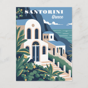 Postal Personalizado Textos Santorini Grecia