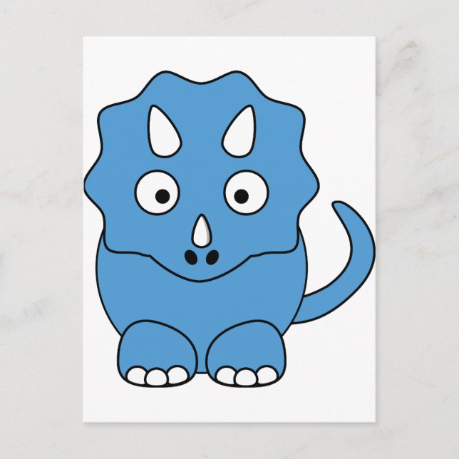 Postal Personalizado Triceratops (azul) (Anverso)