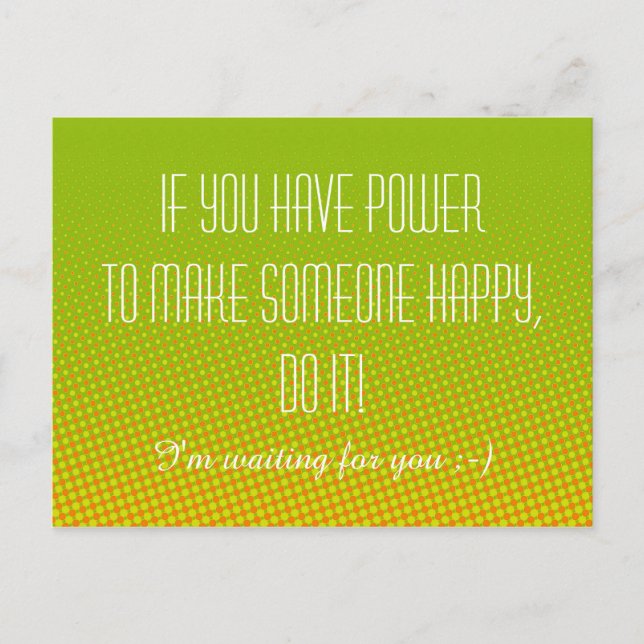 Postal Personalizado tu divertido dicho o sabiduría (Anverso)