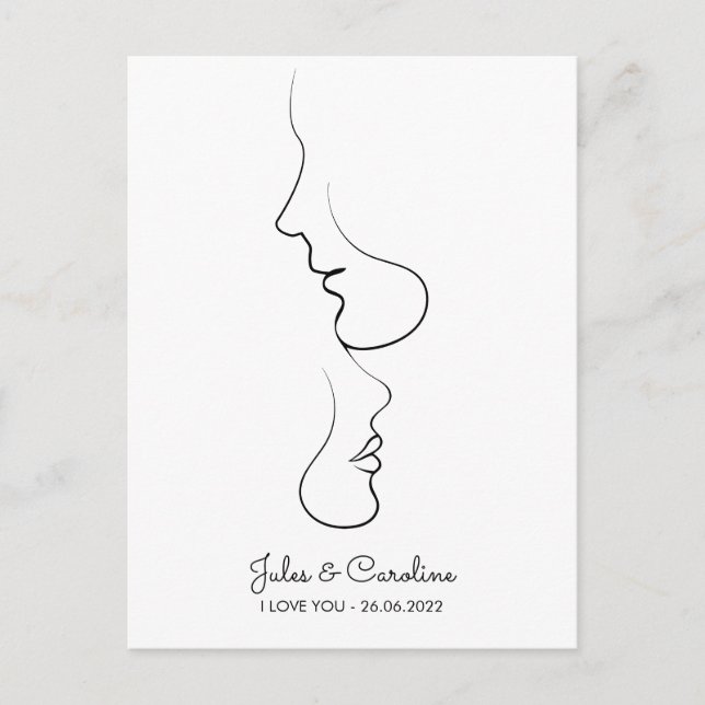 Postal Personalizado, Una Línea, Amor, Boho, Árabe (Anverso)